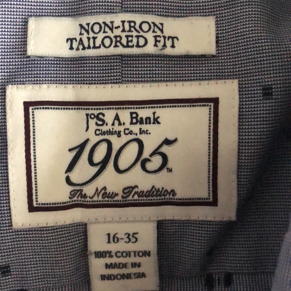 Jos. A. Bank Blue Long Sleeve Cotton Dress Shirt - Picture 5 of 10